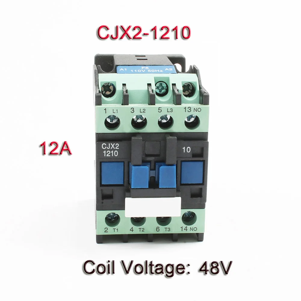 CJX2-0910/1210/1810 36V 110V 220V 380V реле стартера двигателя на din-рейке LC1-D контактор переменного тока с Поплавковым выключателем 24V 3P+ 1 NO - Цвет: 1210-48V