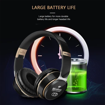 Bluetooth Headphones Over Ear HIFI Head Wireless Earphones With Mic 3D Music Headset Gamer Foldable
