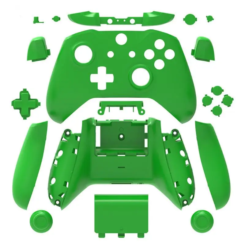 Green OOTDTY оболочка для Xbox One тонкая Замена Полный корпус и кнопки мод комплект матовый чехол - Цвет: Green