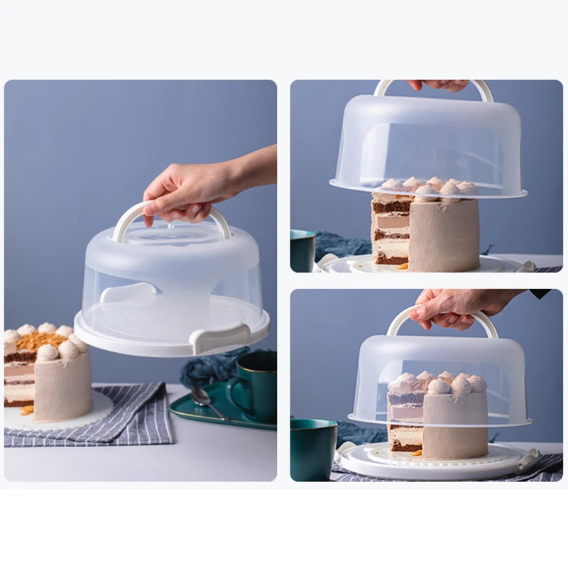 Portable Cake Storage Box With Cover Dust-proof Baking Pastry Cake  Packaging Box Tray Brithday Cake Packing Box Food Organizer