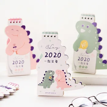 

2020 Lovely Dinosaur Miniature Desk Calendar DIY Cartoon Portable Calendars Daily Schedule Planner 2019.09-2020.12