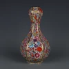 Qianlong Enamel Brocade Ground Flower Pattern Garlic Vase Jingdezhen Antique Porcelain Home Furnishings Antique Vase 2