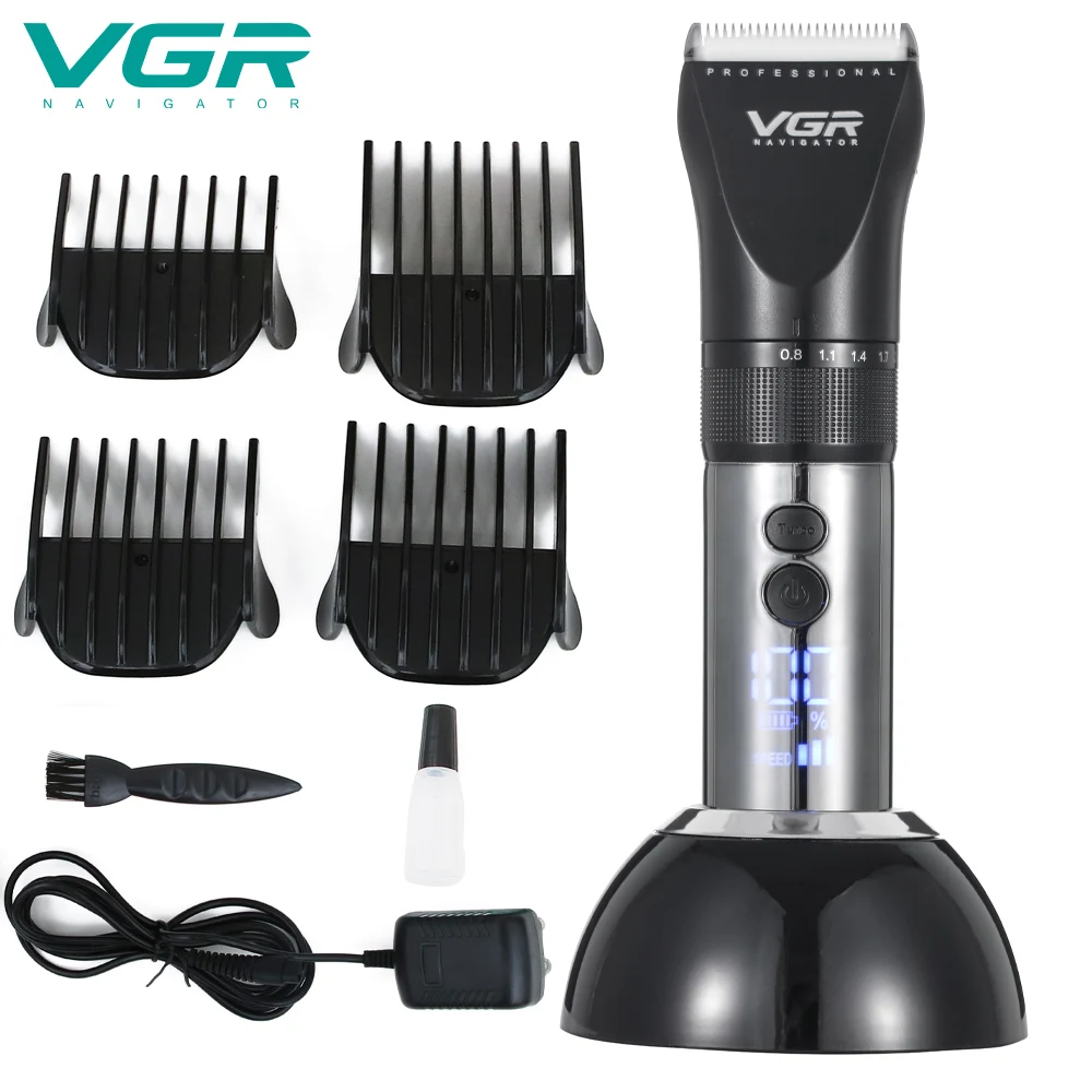 

VGR 15W High Power LCD Digital Display Hair Clipper Professional Hair Trimmer for Men Electric Beard Cutter Hair Cutting Machine