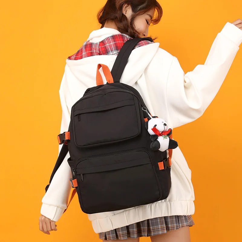 BPZMD водонепроницаемый нейлоновый школьный рюкзак для женщин, рюкзаки для путешествий с несколькими карманами, женская школьная сумка для девочек-подростков, книга