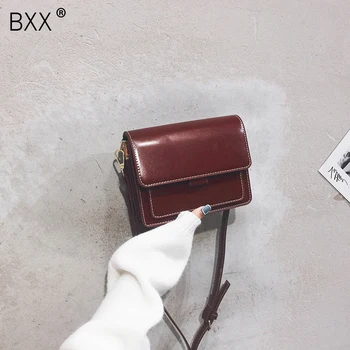 

[BXX] PU Leather Crossbody Bags For Women 2020 Autumn Solid Color Shoulder Handbags Female Trend Travel Flap Bag HO423