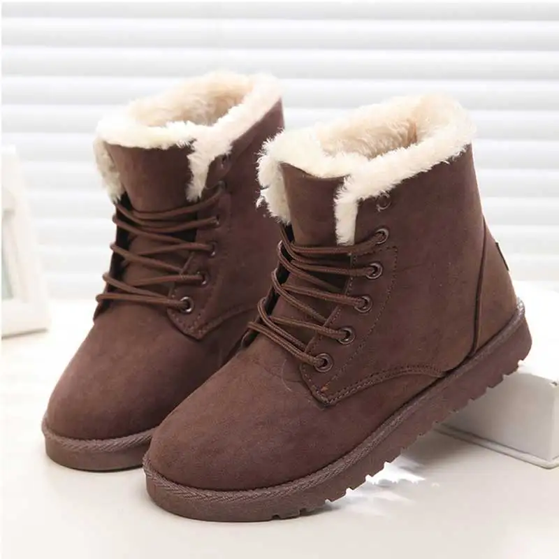 2021 Winter Boots Women Snow Women Shoes Flat Hell Casual Winter Shoes Woman Ankle Boots Plush Warm Botas Mujer 35-43 WSH3132 1