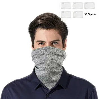 

Seamless Neck Gaiter Face Cover Scarf Breathable Bib Sunscreen Sand-Proof Mask Pm2.5 Meltblown Cloth Filter Protection