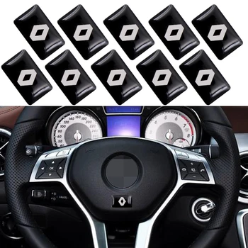 

10 pcs/lot, New Car styling small Decorative Badge Hub caps Steering wheel for Renault duster megane 2 logan Car Emblem Sticker