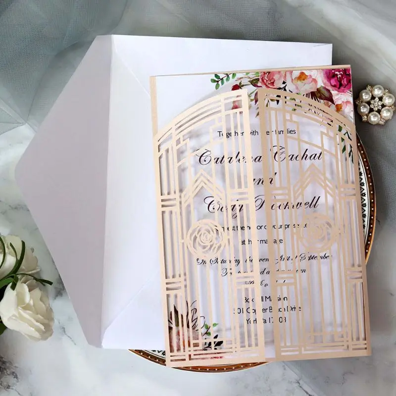  20 Pcs European Style Wedding Invitation Cards with Seals Envelopes Kits Supply - 4.00057E+12