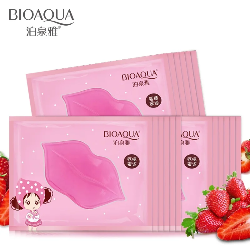 

10pcs BIOAQUA Plumper Crystal Collagen Lip Mask Pads Moisture Essence Anti Ageing Wrinkle Patch Pad Gel Lips Enhancer Care