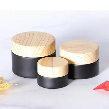 

Black Glass Cream Jar Cosmetic Container 5-50g Cosmetic Jars Silver Gold Lid Glass Bottle Make Up Container Empty Jars Travel