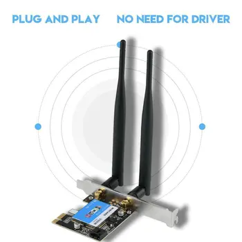 

2.4 5G 433M WIFI Network Card Stable Replacement High Compatibility PCI-e Desktop PC Bluetooth Transmission Office Wireless Fast