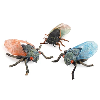 

3pcs/set Simulation Solid Static Animal Model Ornament Realistic Insect Cicada Children Educational Prop Toy Gift