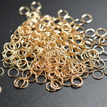 

FLTMRH 50pcs 6mmx0.7mm Multi Color Mix Size Open Jump Rings silver color Gold Color Link Loop Jewelry Findings Connector Creati