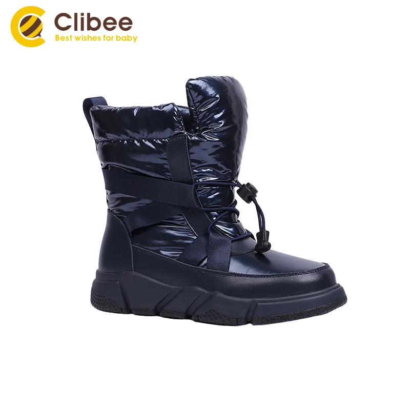 CLIBEE/зимние сапоги для девочек с теплой шерстью удобные водонепроницаемые на