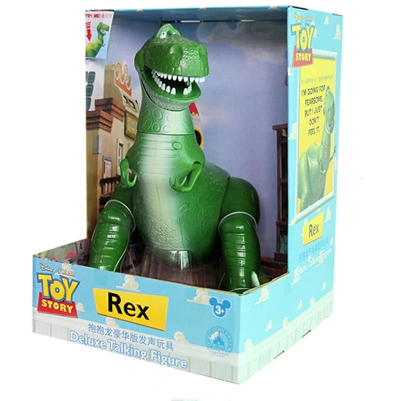 Talk Rex with box Disney Toy Story 4 говорящий Вуди Базз Джесси фигурки коллекция украшений аниме фигурка игрушка модель для детей подарок - Цвет: Talk Rex with box