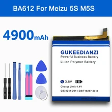 GUKEEDIANZI BA612 настоящая 4900 мАч аккумуляторная батарея для телефона для Meizu Meizy 5S M5 M5S M612Q M612M сменный литий-полимерный аккумулятор