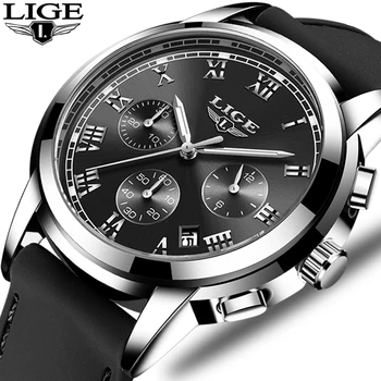 

2020 LIGE New Fashion Mens Watches Top Brand Luxury Business Waterproof Quartz Wrist Watch Mens Date Clock Relogio Masculino+Box