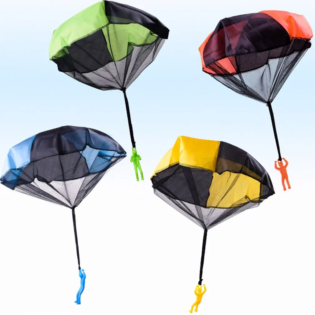 

Durable Safe Parachute Kids Hand Throw Parachute Toy Tangle Free Toss It Up and Watch Landing Assorted Colors