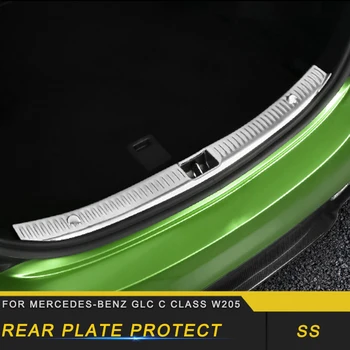 

For Mercedes Benz C Class W205 2016-2019 Auto Car Rear Trunk Guard Plate Pedal Chrome Protect Cover Trim Sticker Frame