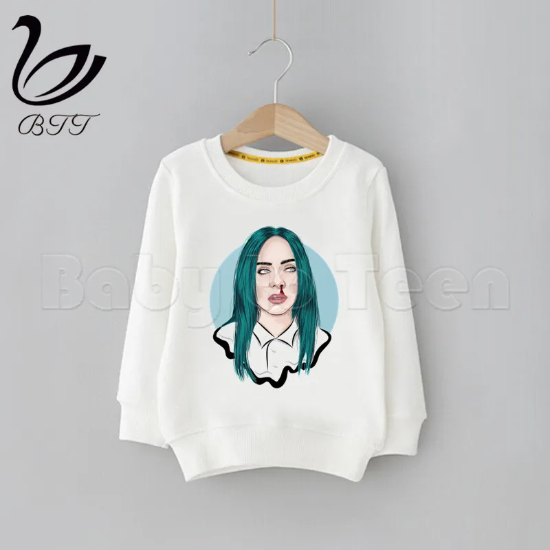 Детские толстовки с героями мультфильмов Billie Eilish; детские толстовки с капюшоном; модные толстовки с милым принтом; детская забавная одежда; толстовки с героями мультфильмов для малышей