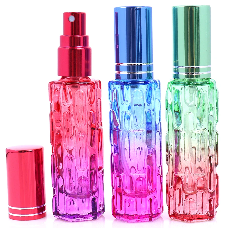 10ml Colorful Thick Glass Perfume Bottle Clear Glass Spray Bottle Empty Fragrance Packaging Bottle Refillable
