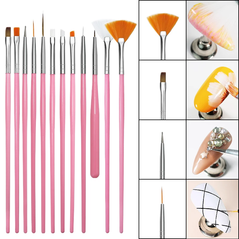Buy 5PCS Nail Art Pen Kit Acrylic Nail Brushes Dotting Pen Nail