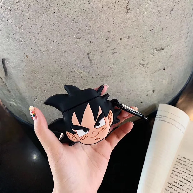 3D Dragon Ball Son Goku чехол для Airpods 1 2 Милые силиконовые аксессуары Bluetooth чехол для наушников Защитный чехол с брелоком