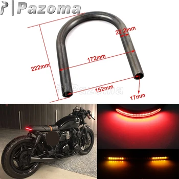 

Motorcycle 7/8" Cafe Racer Rear Seat Frame Hoop Loop w/ LED Turn Signal Tail Brake Lamp for Yamaha Suzuki Honda CB750 550 650