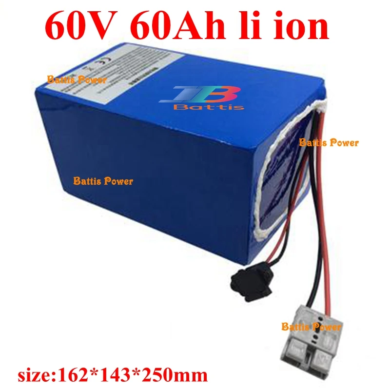 60v 60ah литий-ионный аккумулятор BMS для 6000 Вт 3500 Вт Электрический квадроцикл трехколесный велосипед Скутер мотоцикла автомобиля мотоцикла или электровелосипеда+ 5A зарядное устройство