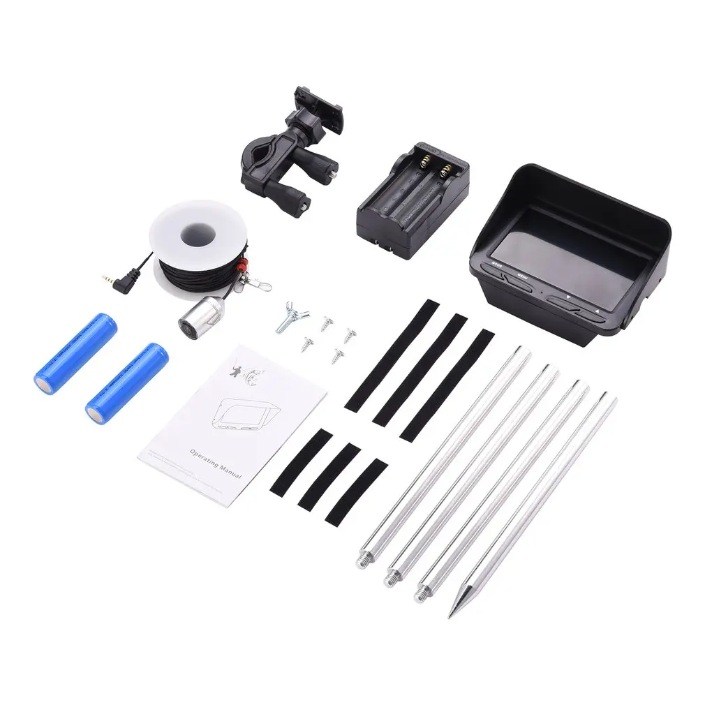 

140Â°Wide Angle Lens 4.3 Inch TFT LCD Fishfinder Display Dual Underwater Camera 200W HD Water-proof Lens Fishfinder