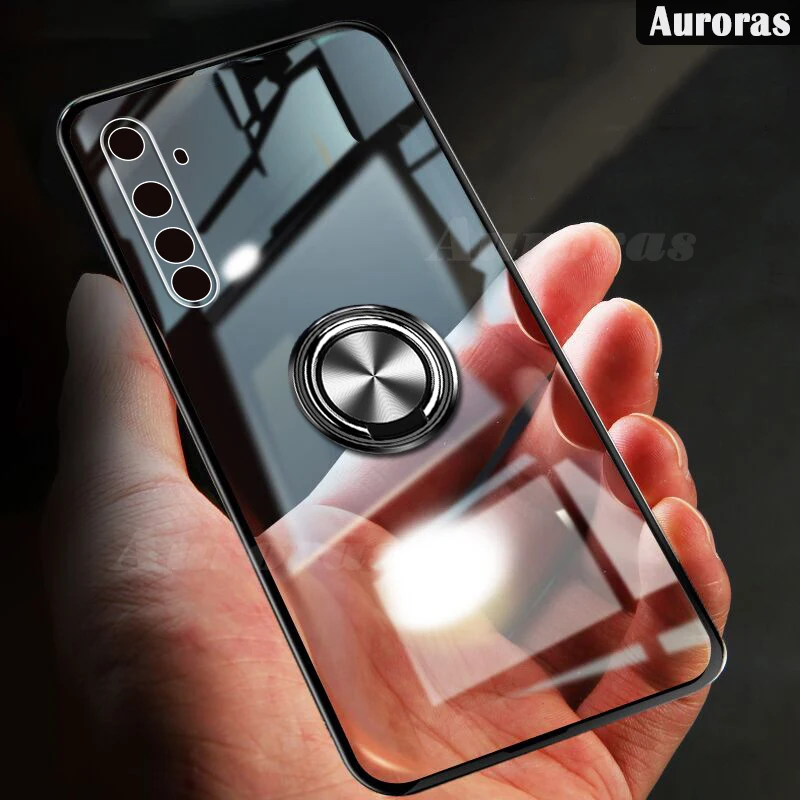 Чехол Auroras для Realme 6 Pro Ударопрочный Мягкий силиконовый матовый чехол с кольцом