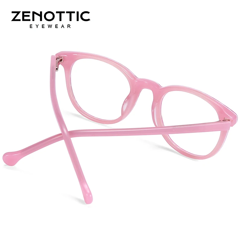 ZENOTTIC оптические очки для близорукости, оправа для девочек, розовая ацетатная модная оправа для очков, детские милые прозрачные оправы для очков, детские