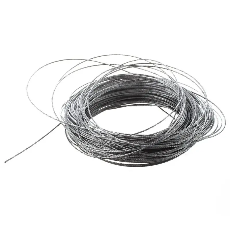 

Hoisting Lifting 7x7 1mm Dia Stainless Steel Flexible Wire Rope 177Ft