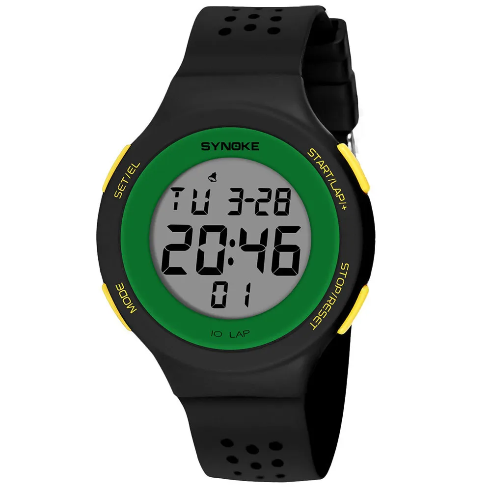 Многофункциональные 50 м водонепроницаемые часы светодиодный цифровые часы с двойным действием спортивные часы для улицы горячая Распродажа relogio Digital - Цвет: GN