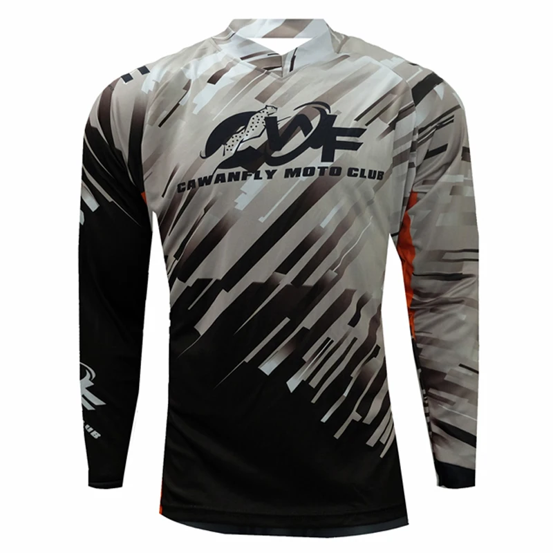 Серебристый CWF, майка для мотокросса, для спуска на гору, camiseta ropa mtb, с длинным рукавом, эндуро, Джерси, для горного велосипеда, dh, рубашка, mx, одежда для мотоцикла - Цвет: Серебристый