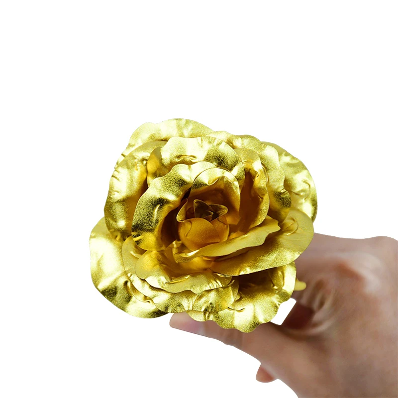 1Pc Gold Rose Flower Foil Plated Plastic Artificial Roses Valentines Day  Gift Beauty Golden Flowers for Home Wedding Decoration - AliExpress