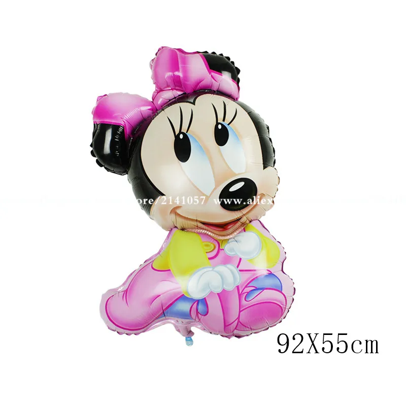 cute Minnie 112 см гигантские фольгированные шары с Микки и Минни Маус, воздушные шары с героями мультфильмов для дня рождения, Детские вечерние шары, игрушки, украшения - Цвет: cute Minnie