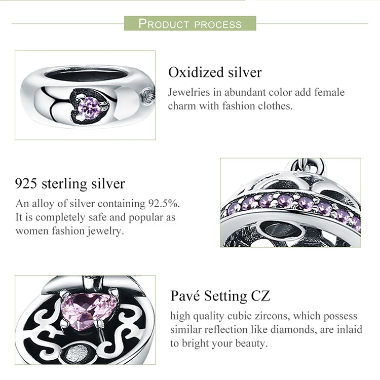 FURUYA, новинка, 925 пробы, серебряный, романтичный, розовый, Mutilcolor, коробка для макияжа, шарм, подходит для оригинального браслета Pandora, бусины, ювелирные изделия