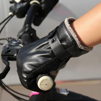 

New Men's Luxurious PU Leather Winter Super Driving Warm Gloves Cashmere Cashmere Wonderful Gift NIN668