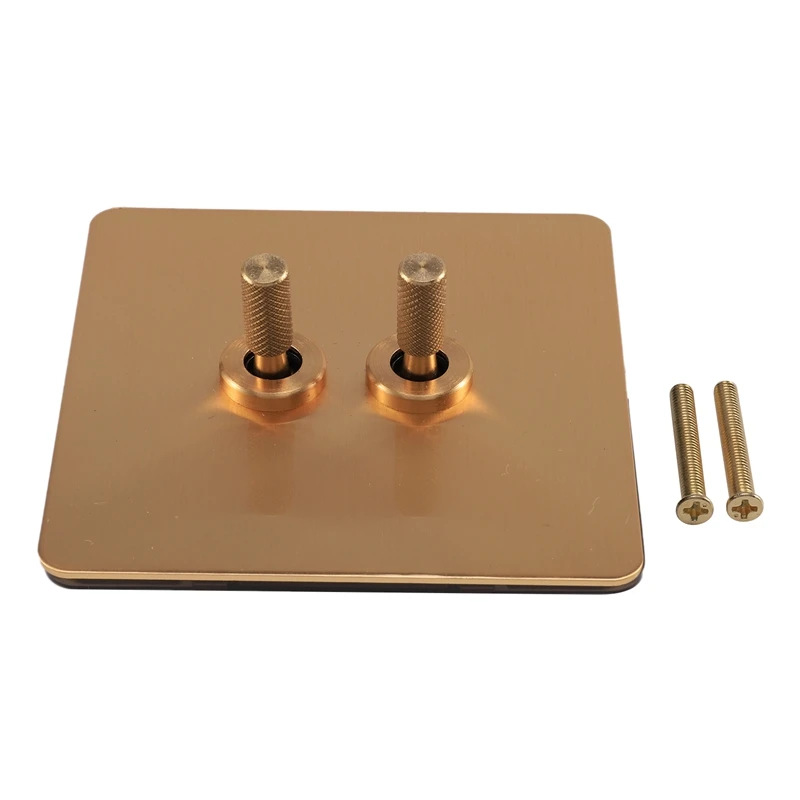 

Panel Wall Switch and 2 Gang 2 Way Toggle Switch Panel Light Switch with Gold Color