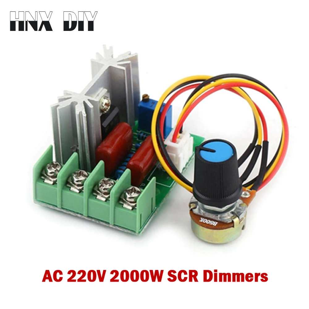 AC 220V SCR Voltage Regulator LED Dimming Dimmers 2000W High Power Motor Speed Controller Governor Module W/ Potentiometer | Обустройство