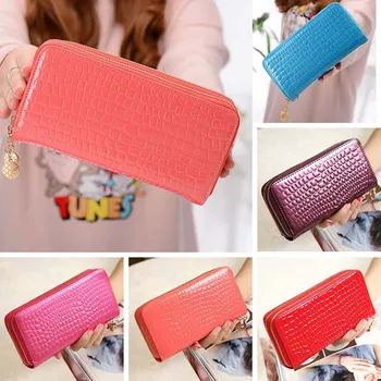 

Stylish women's favorite simple double zipper large capacity long wallet