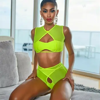 

2020 New Swimwear Bandage Bikini Set Push-up Bra Bathing Suit Swimsuit