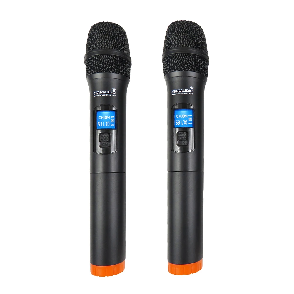 STARAUDIO 2 канала UHF Ручной беспроводной микрофон системы 2CH сценический церковный клуб KTV домашние вечерние микрофон караоке SMU-0217A