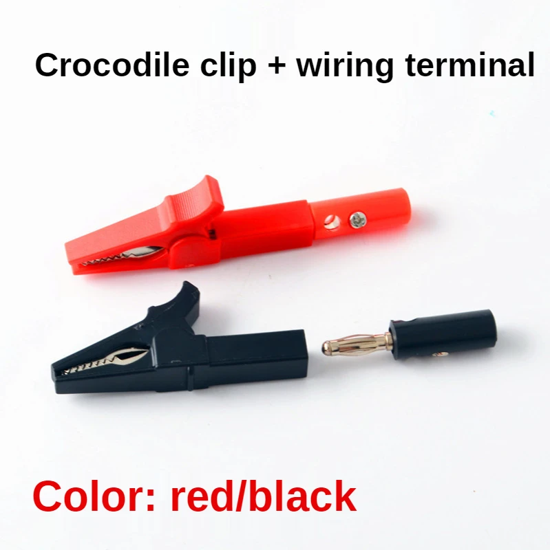 

55MM Alligator Clip + BANANA PLUG, Test Probe with 4mm Banana Plug Cable Clips Socket Battery Red Black