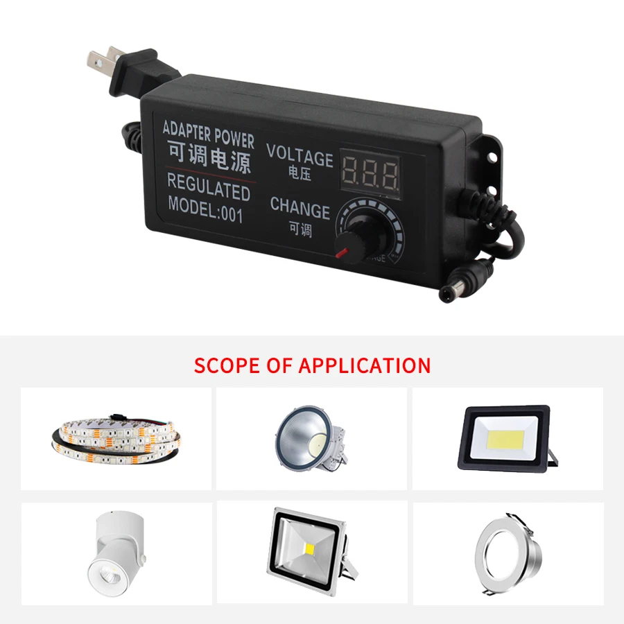 12V адаптер питания регулируемый AC в DC 3 V-12 V 3 V-24 V 9 V-24 V освещение аксессуары дисплей экран вольт источник питания 3 12 24 V