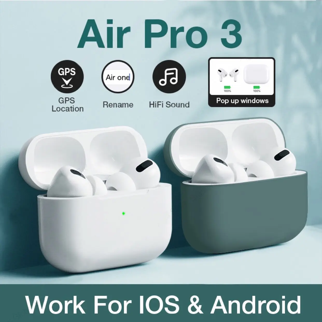 Bluetooth наушники PANFU Pro 3 TWS Hi Fi для IOS и Android|Наушники гарнитуры| |