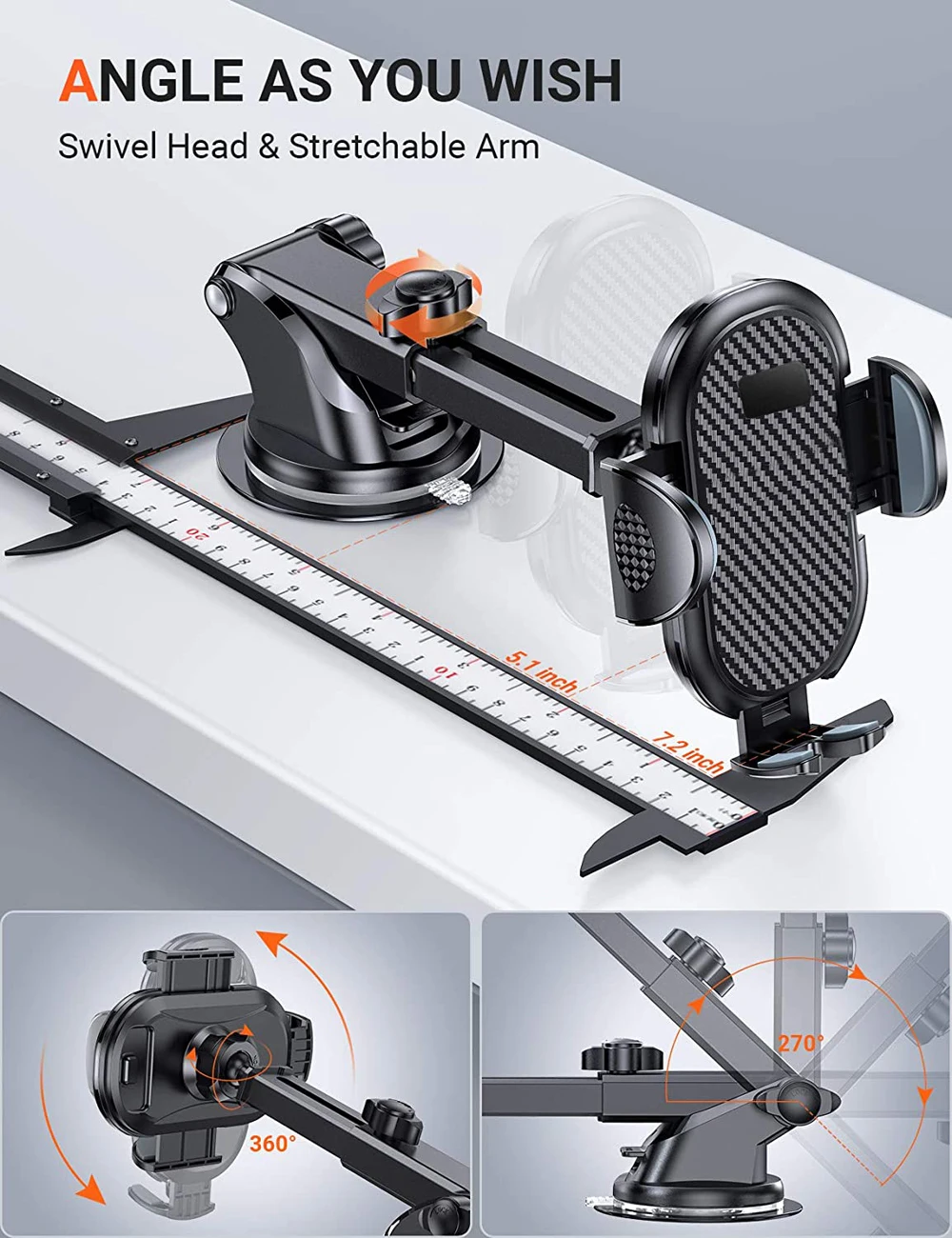 Universal Car Phone Holder with Sucker Mount for GPS and Mobile Devices
