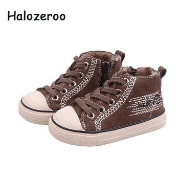 

Winter Toddler Casual Shoes First Walkers Baby Girls Sport Sneakers Boys Canvas Shoes Children Warm High Sneakers Brand Trainers